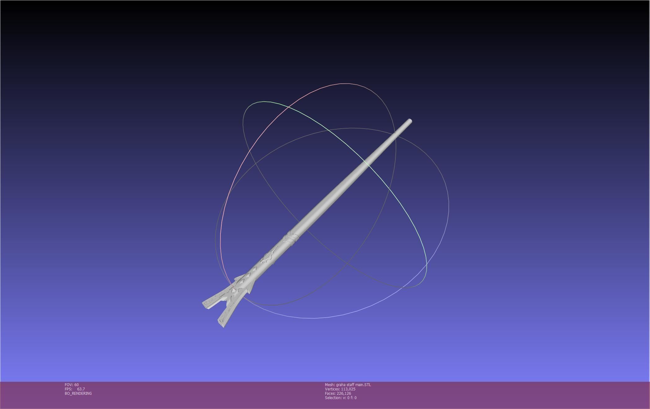 Final Fantasy XIV Graha Staff Printable Assembly 3D print model_144