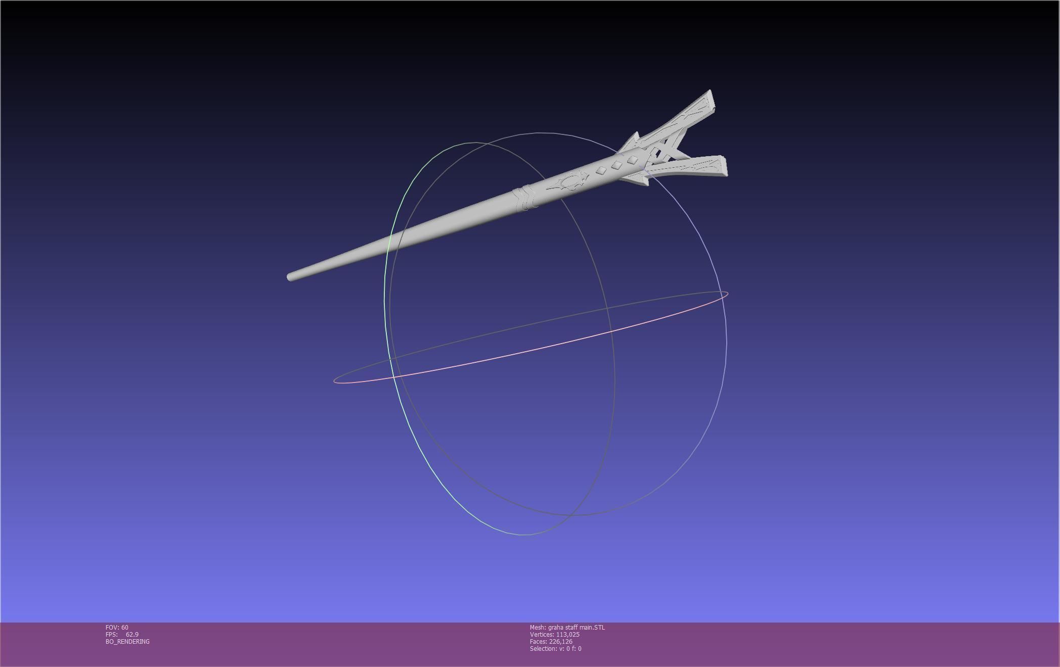 Final Fantasy XIV Graha Staff Printable Assembly 3D print model_143