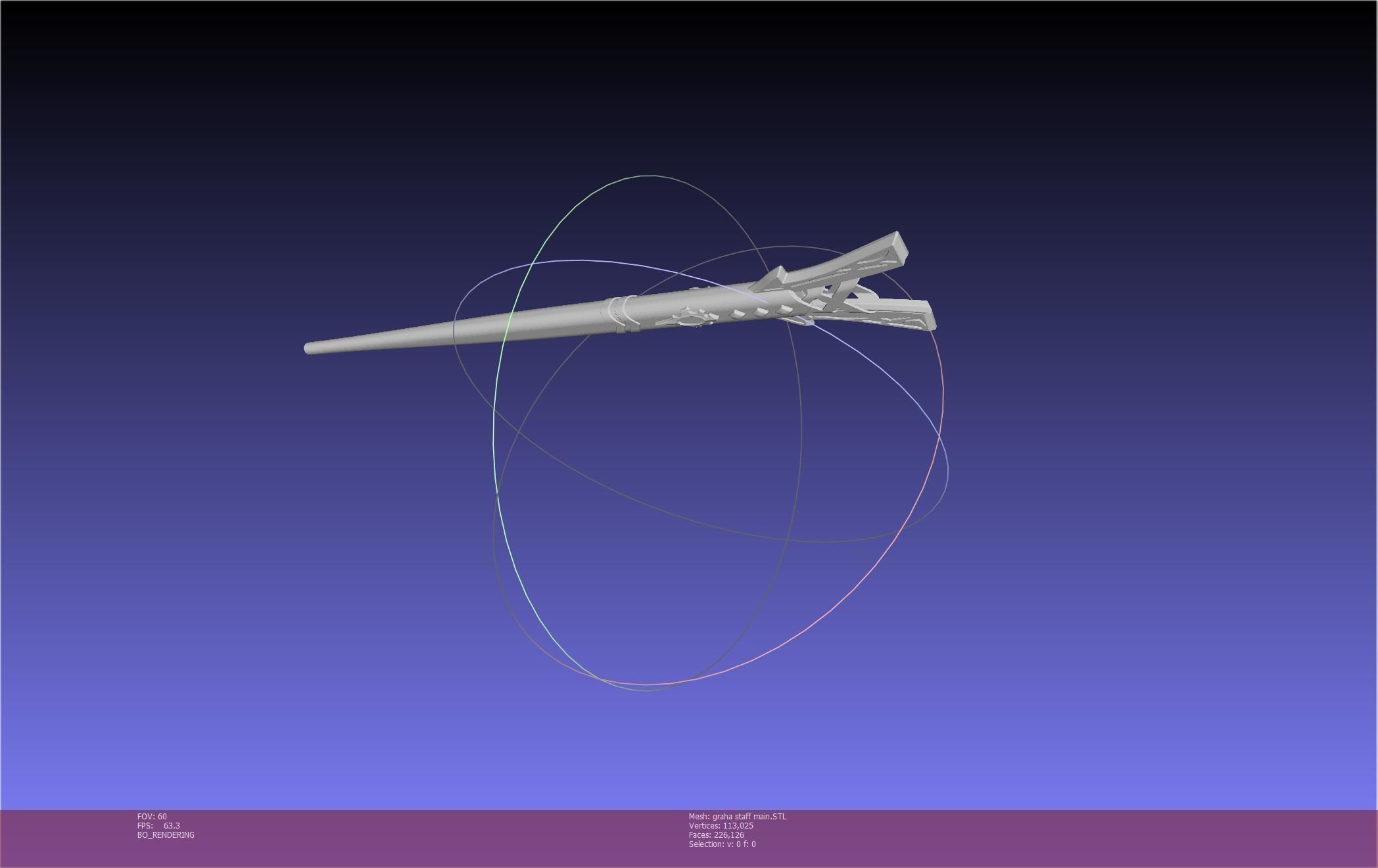 Final Fantasy XIV Graha Staff Printable Assembly 3D print model_147