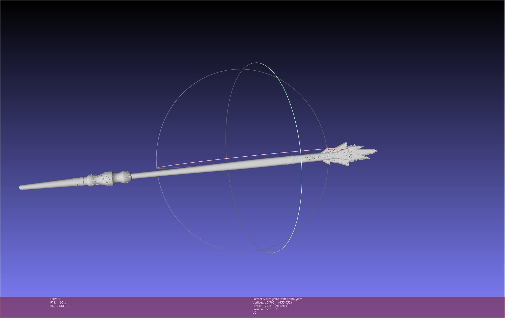 Final Fantasy XIV Graha Staff Printable Assembly 3D print model_13