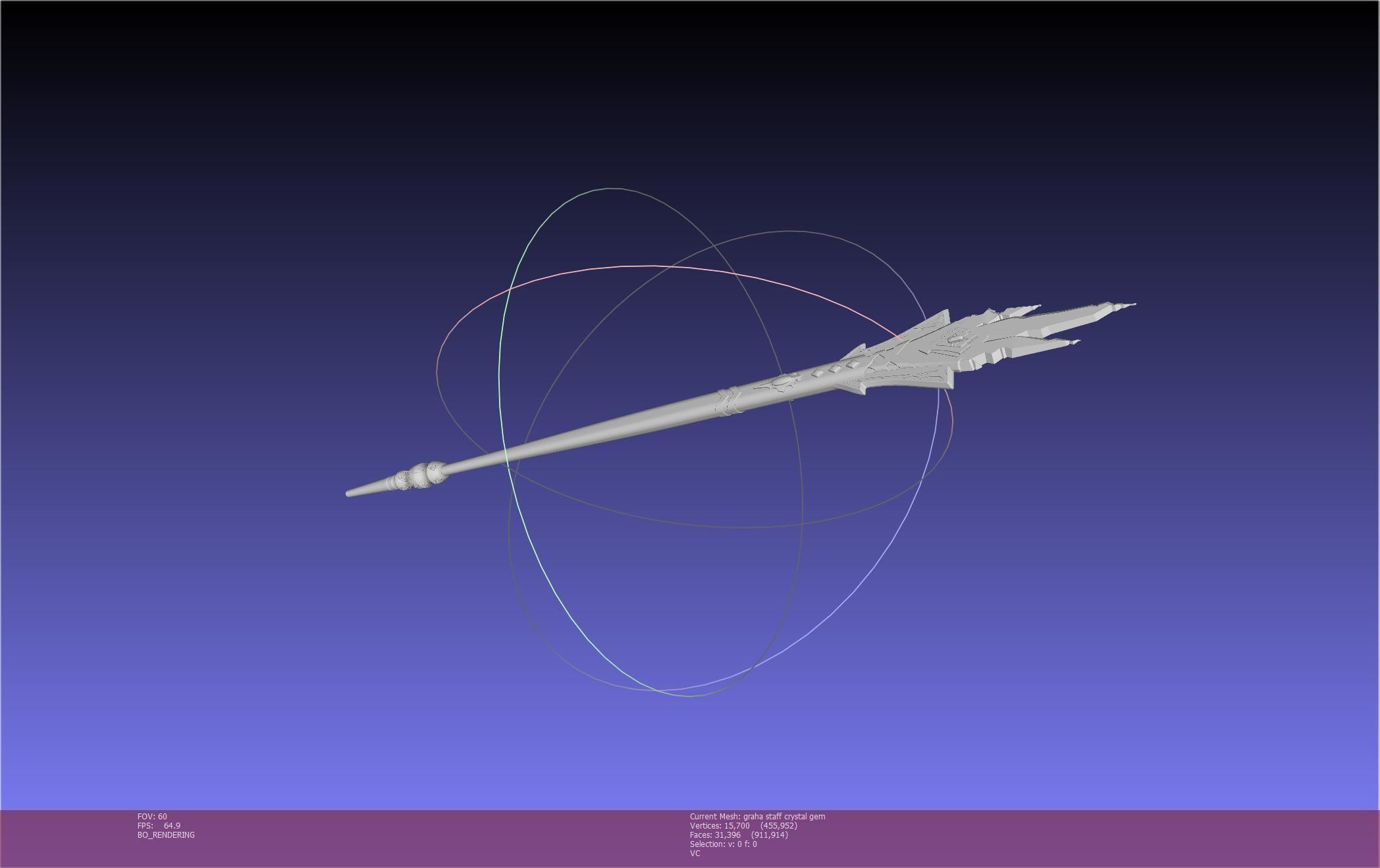 Final Fantasy XIV Graha Staff Printable Assembly 3D print model_6