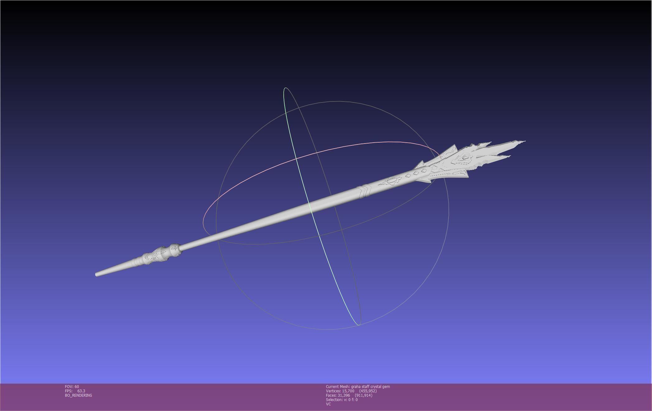 Final Fantasy XIV Graha Staff Printable Assembly 3D print model_8