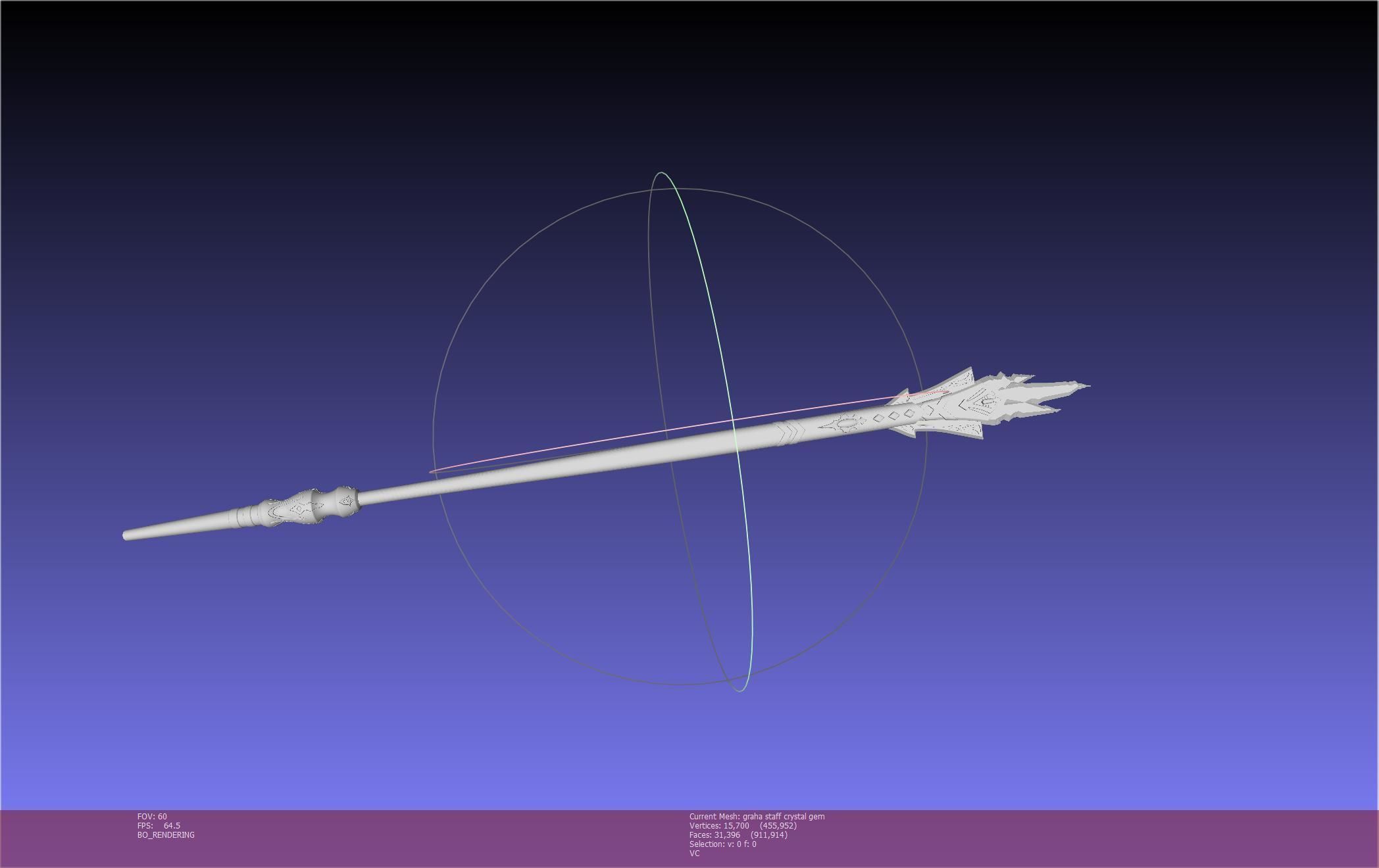 Final Fantasy XIV Graha Staff Printable Assembly 3D print model_12
