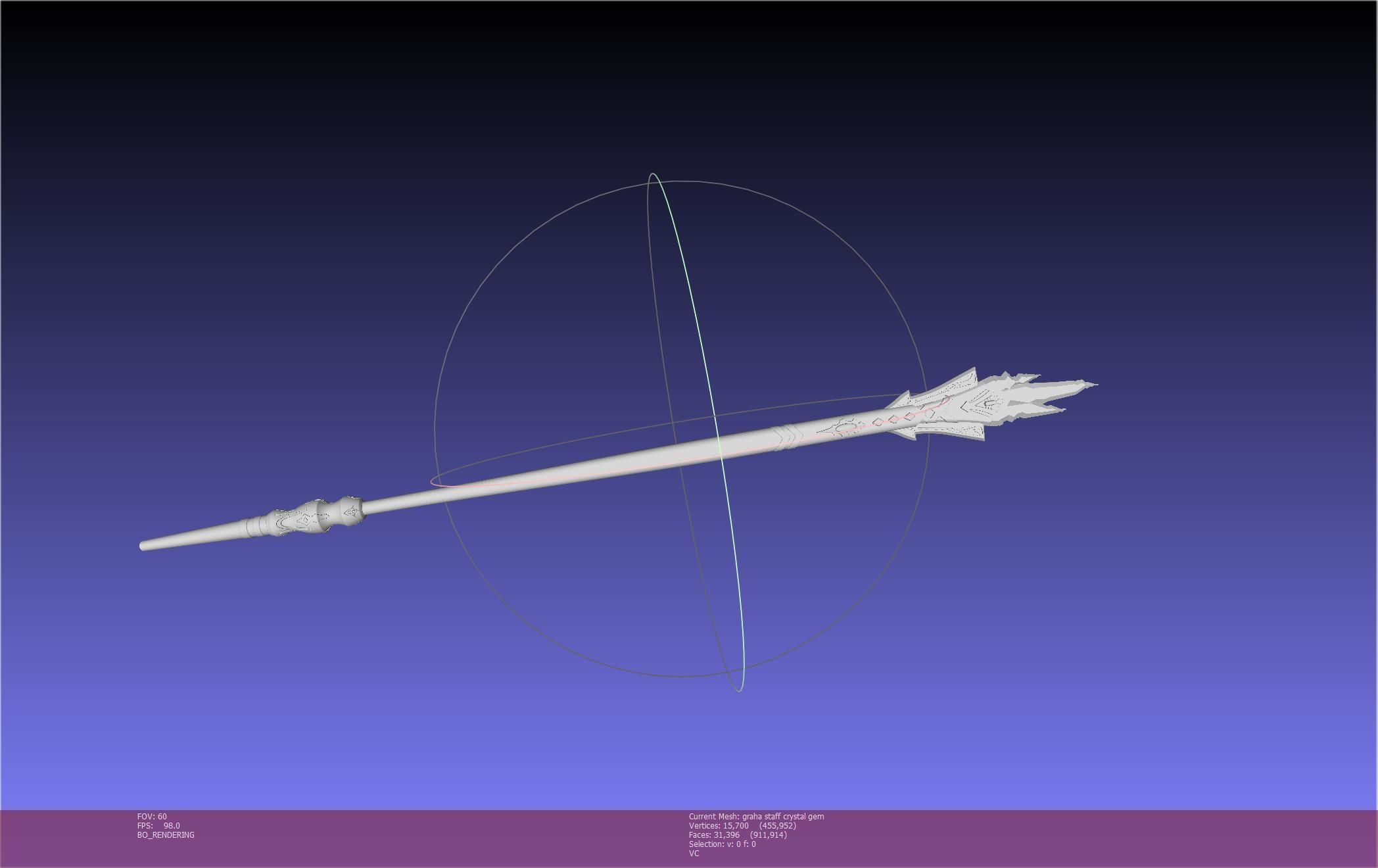 Final Fantasy XIV Graha Staff Printable Assembly 3D print model_9