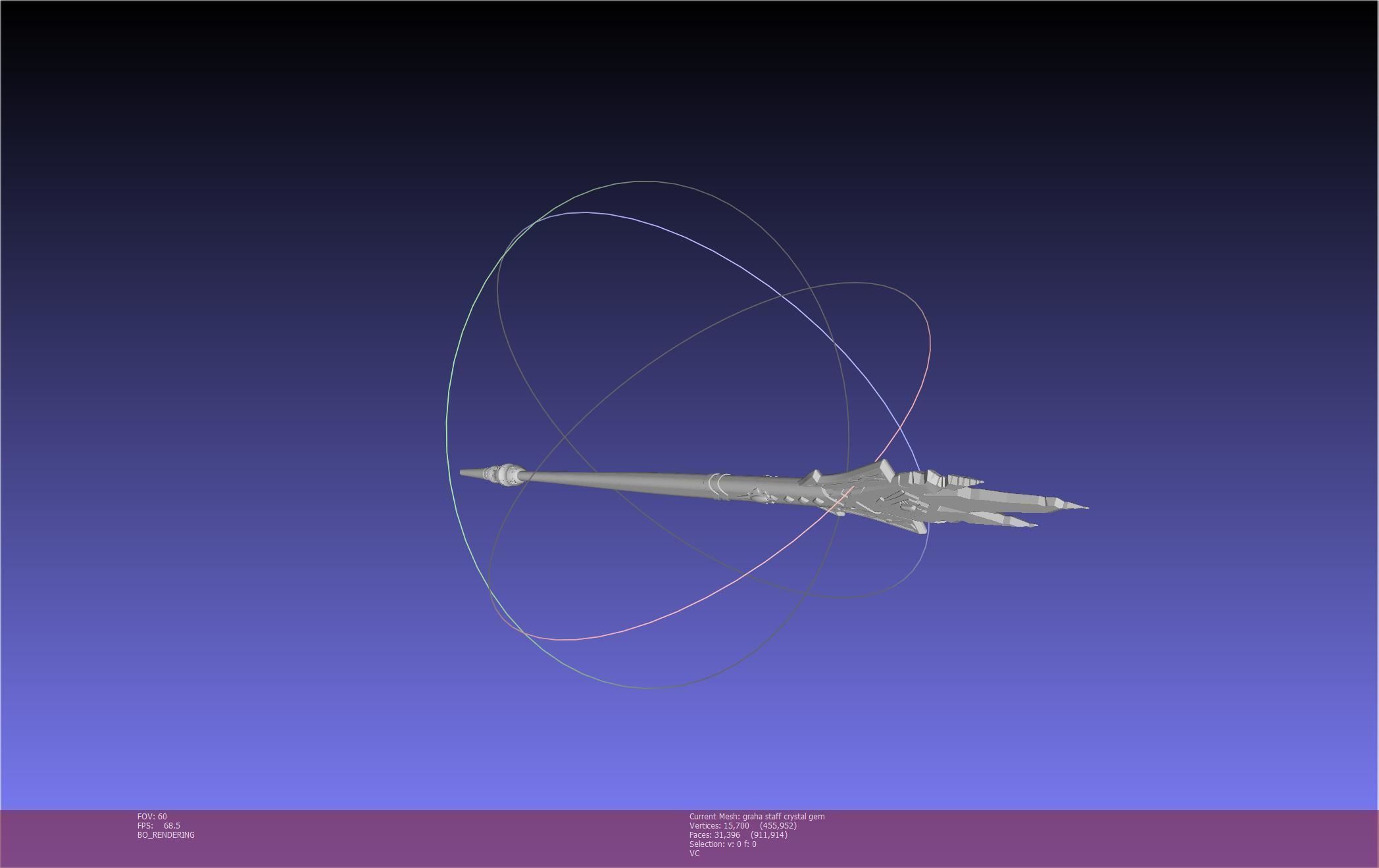 Final Fantasy XIV Graha Staff Printable Assembly 3D print model_1