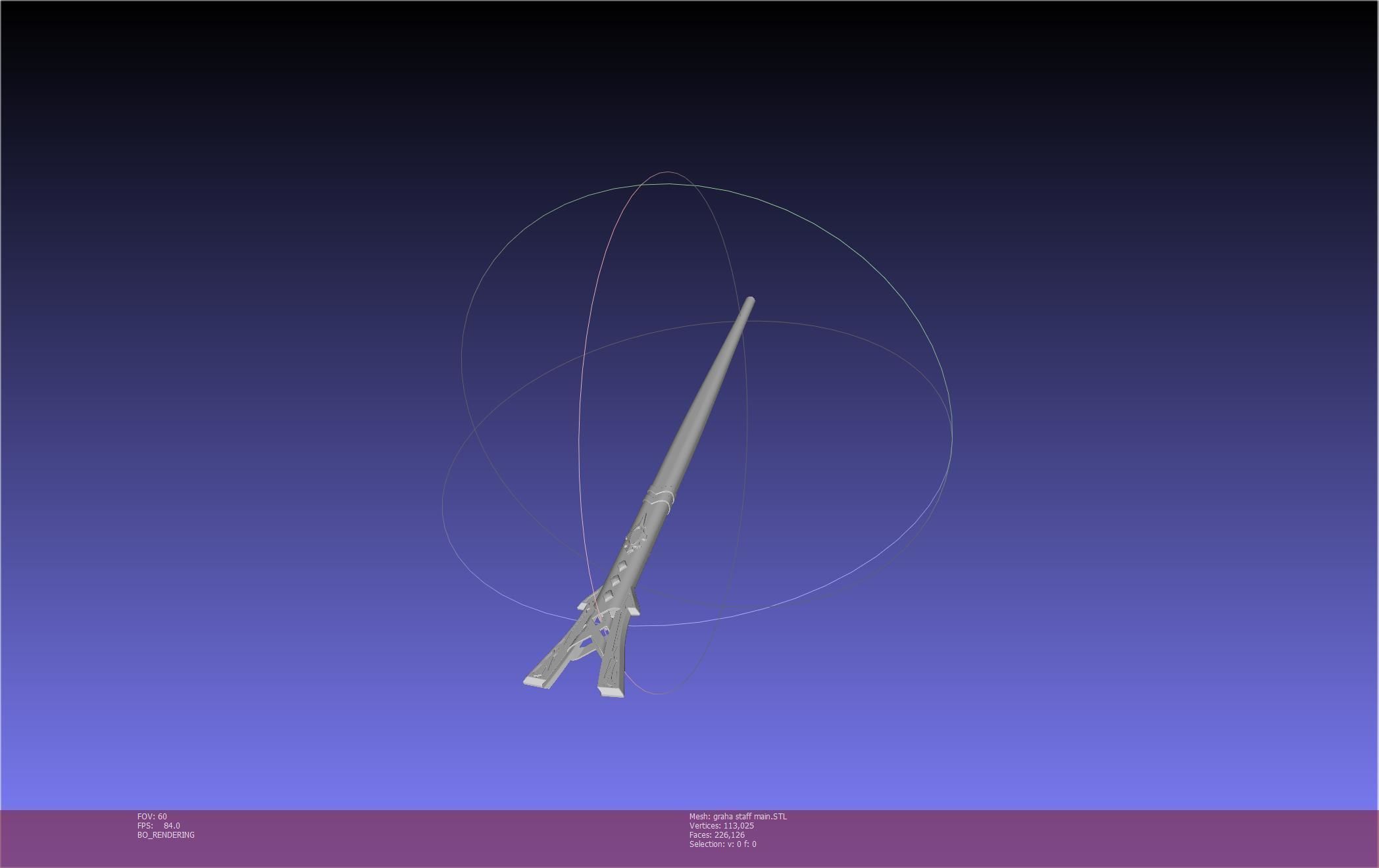 Final Fantasy XIV Graha Staff Printable Assembly 3D print model_142