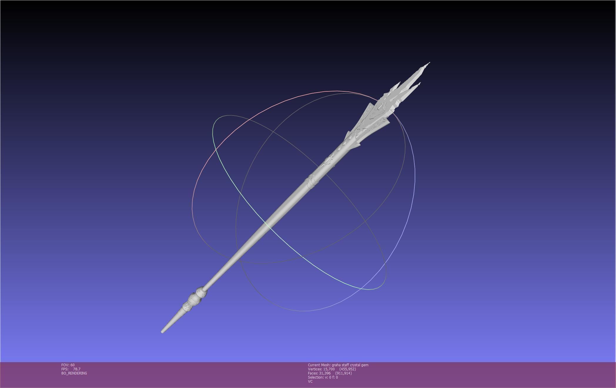 Final Fantasy XIV Graha Staff Printable Assembly 3D print model_2