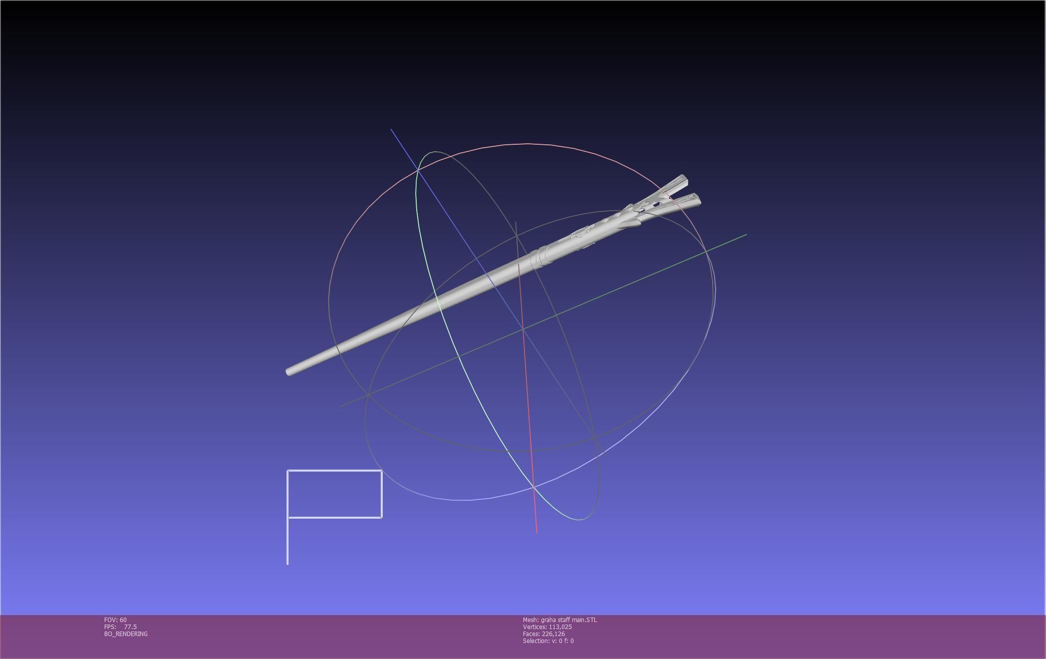 Final Fantasy XIV Graha Staff Printable Assembly 3D print model_148