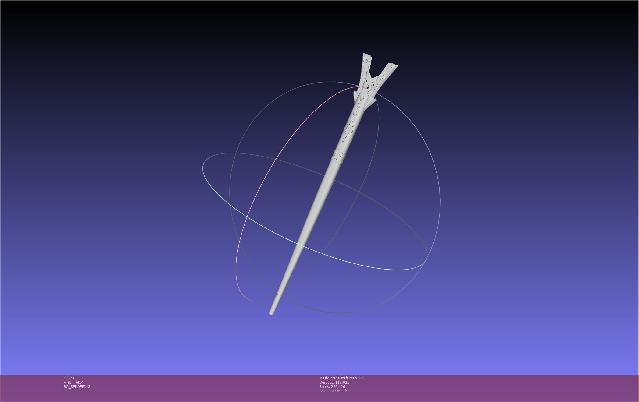 Final Fantasy XIV Graha Staff Printable Assembly 3D print model_131