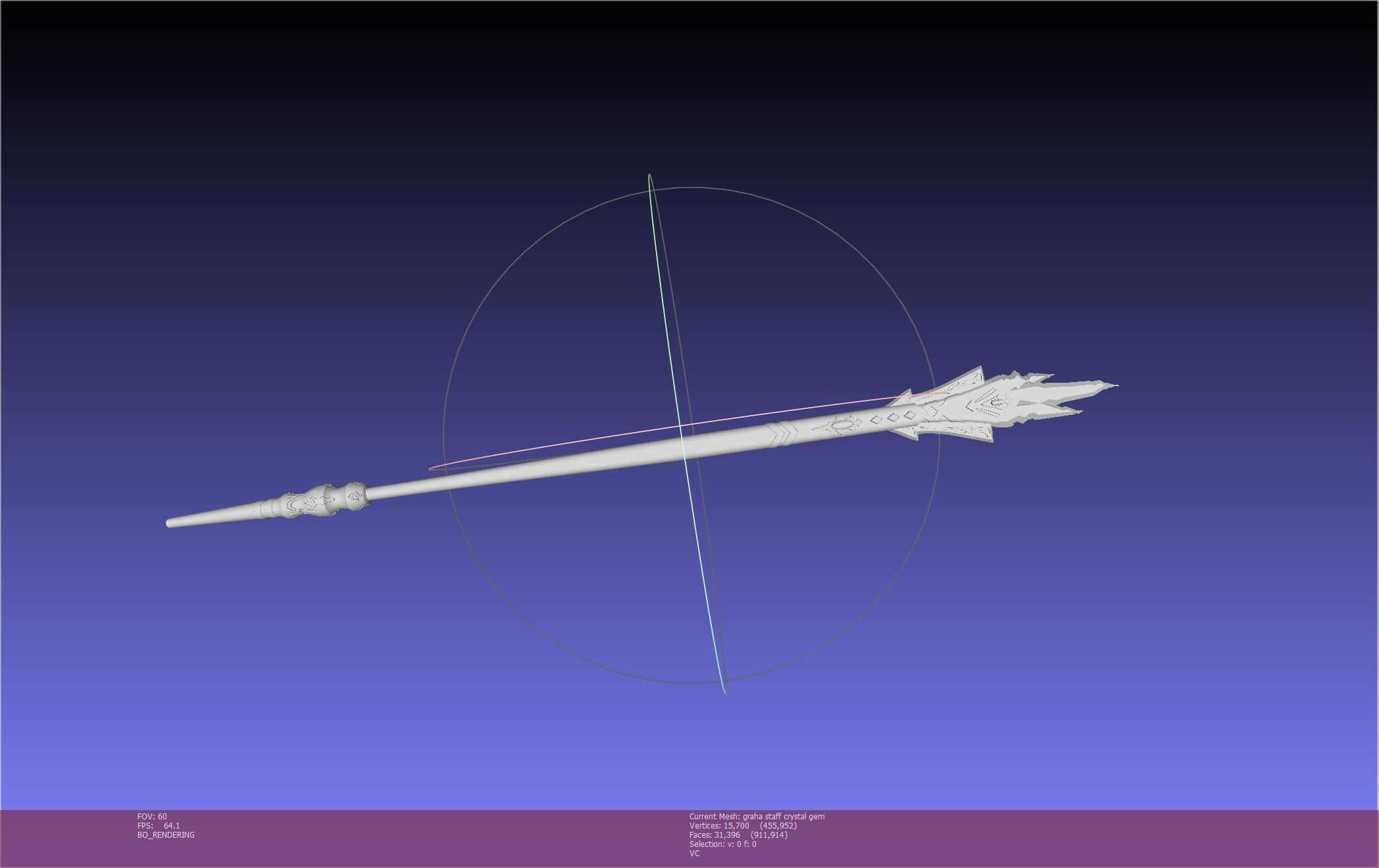 Final Fantasy XIV Graha Staff Printable Assembly 3D print model_5