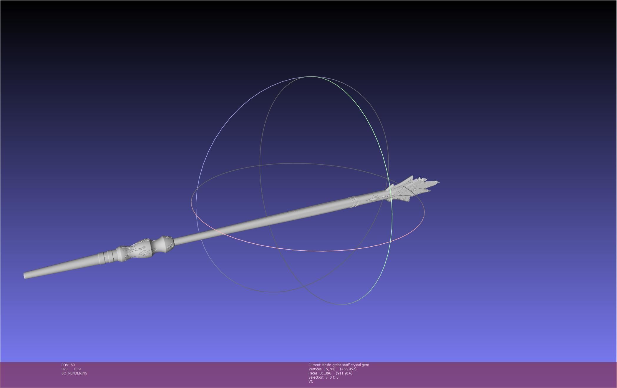 Final Fantasy XIV Graha Staff Printable Assembly 3D print model_14