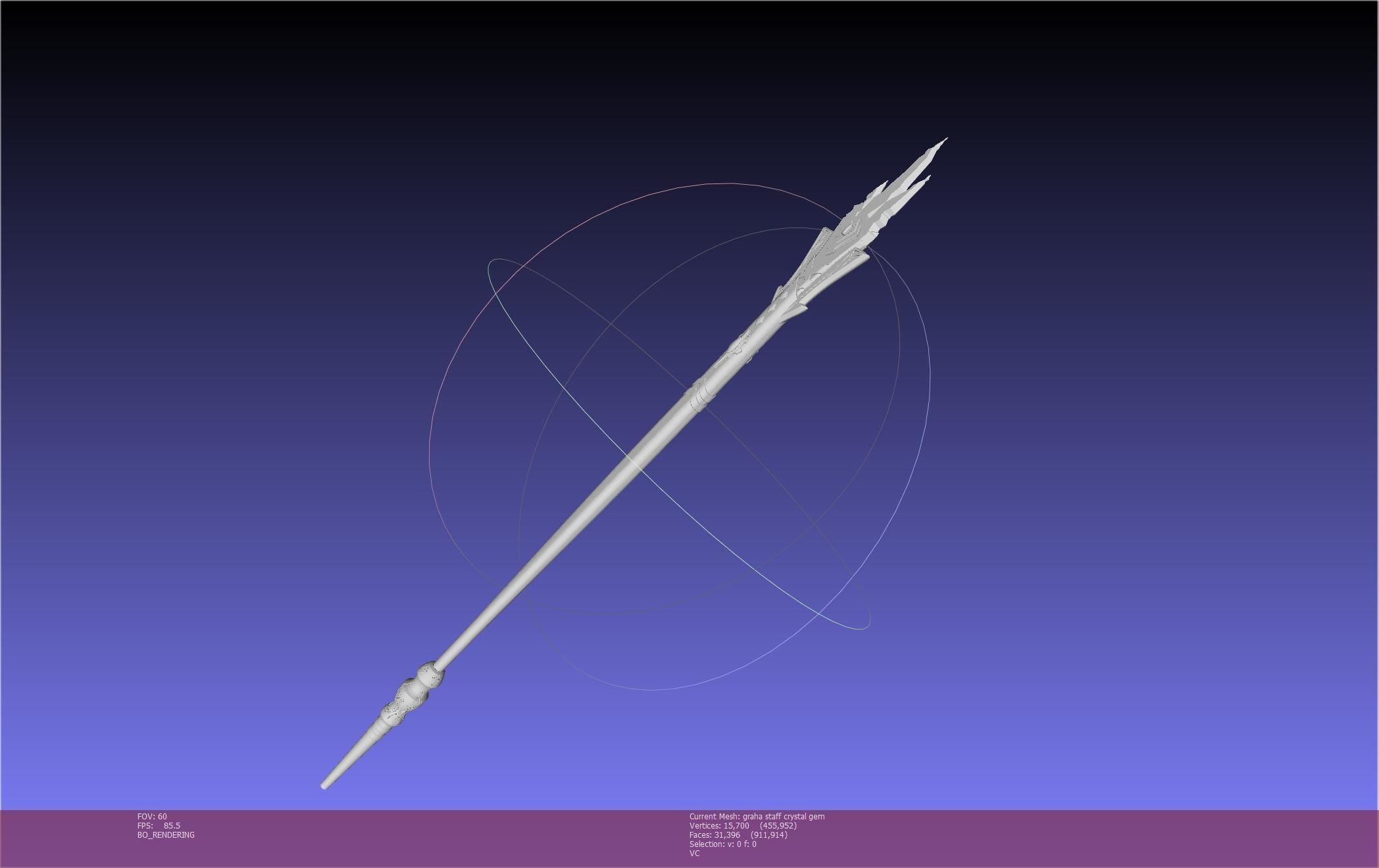 Final Fantasy XIV Graha Staff Printable Assembly 3D print model_3