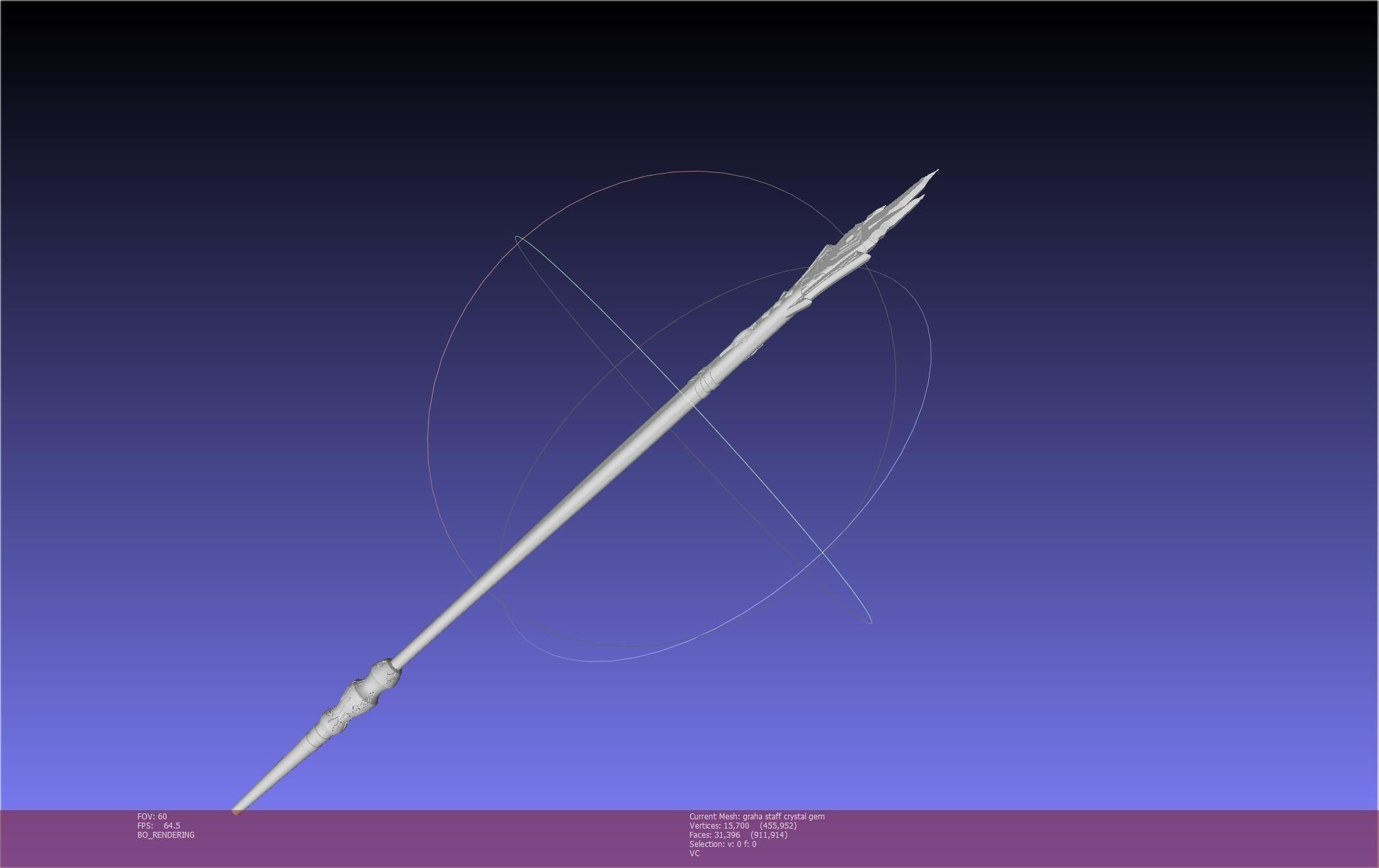 Final Fantasy XIV Graha Staff Printable Assembly 3D print model_4