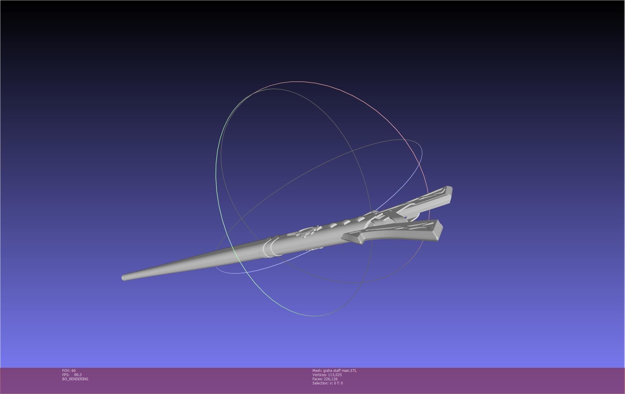 Final Fantasy XIV Graha Staff Printable Assembly 3D print model_139