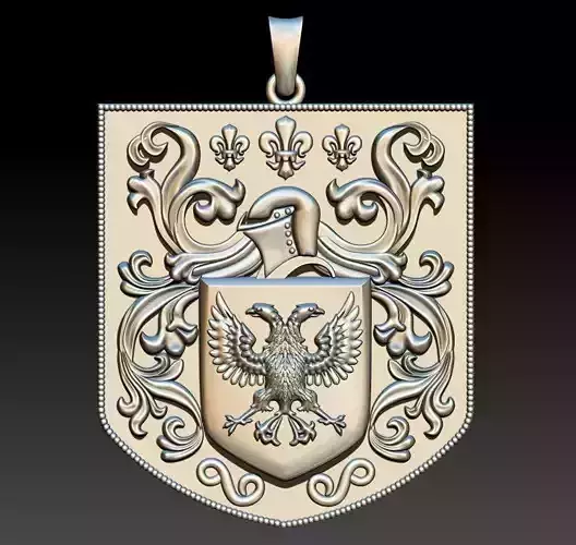 Crest russian coat of arms pendant 3D print model