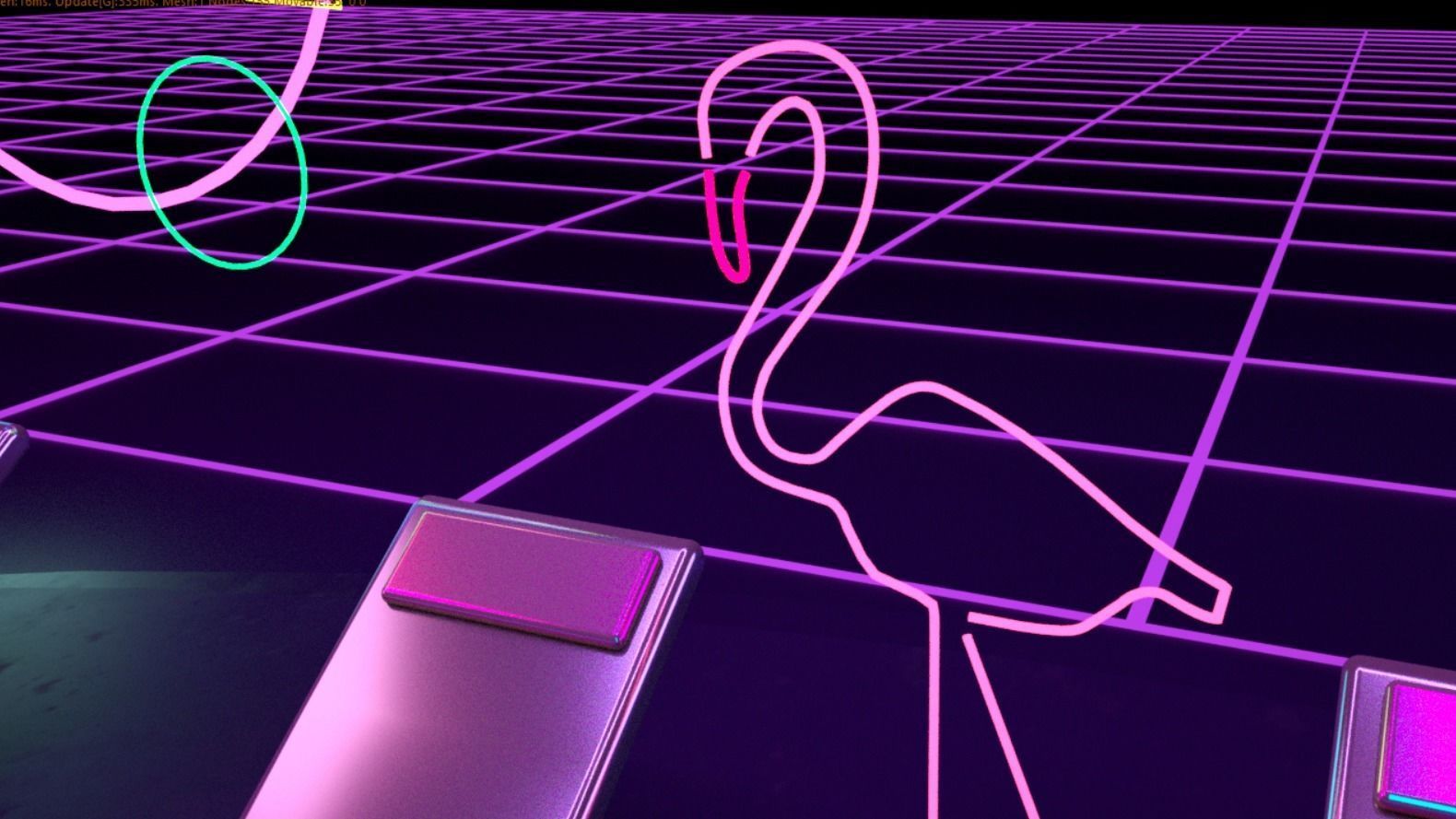 Retro Wave Scene - Vaporwave Low-poly 3D model_6