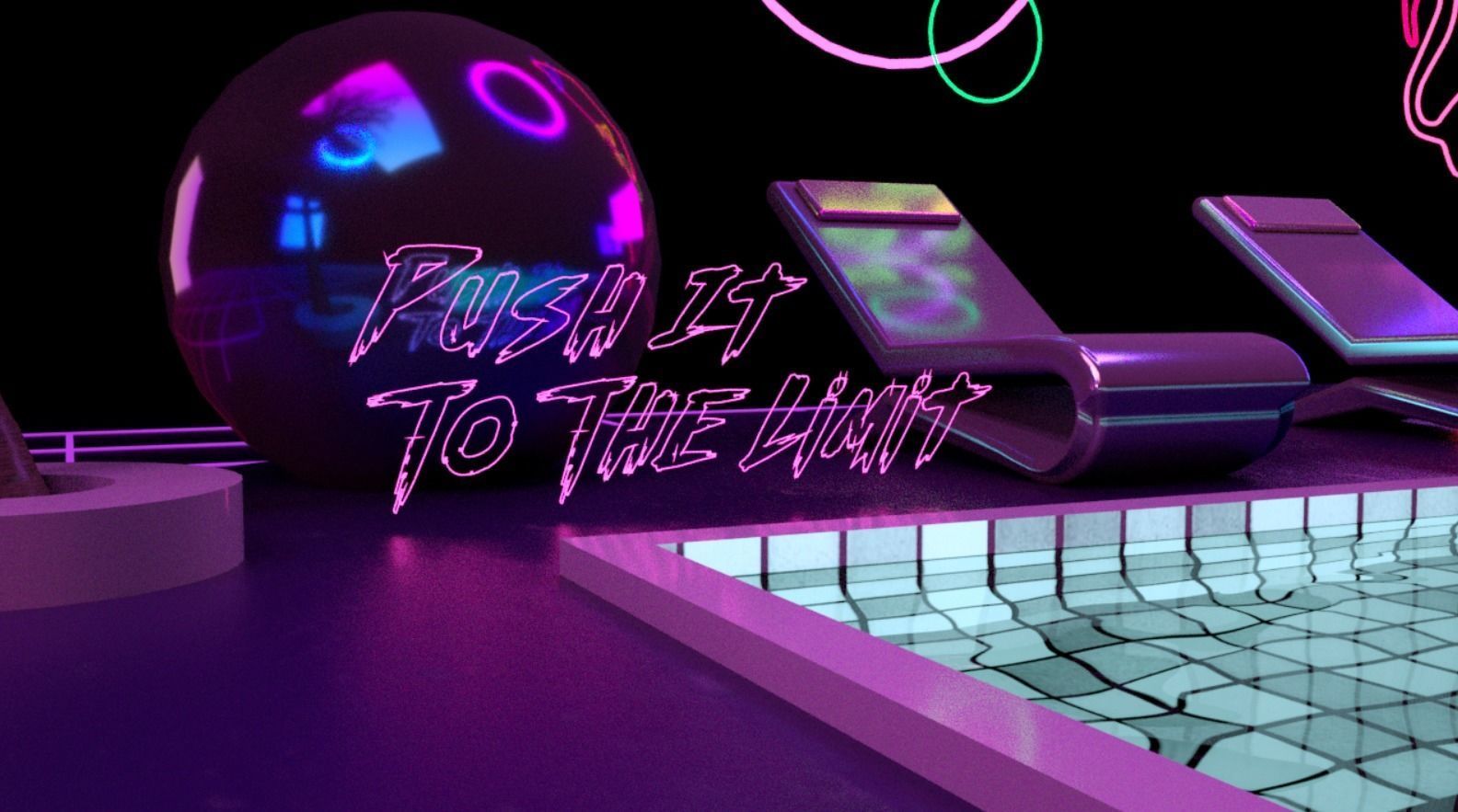 Retro Wave Scene - Vaporwave Low-poly 3D model_5