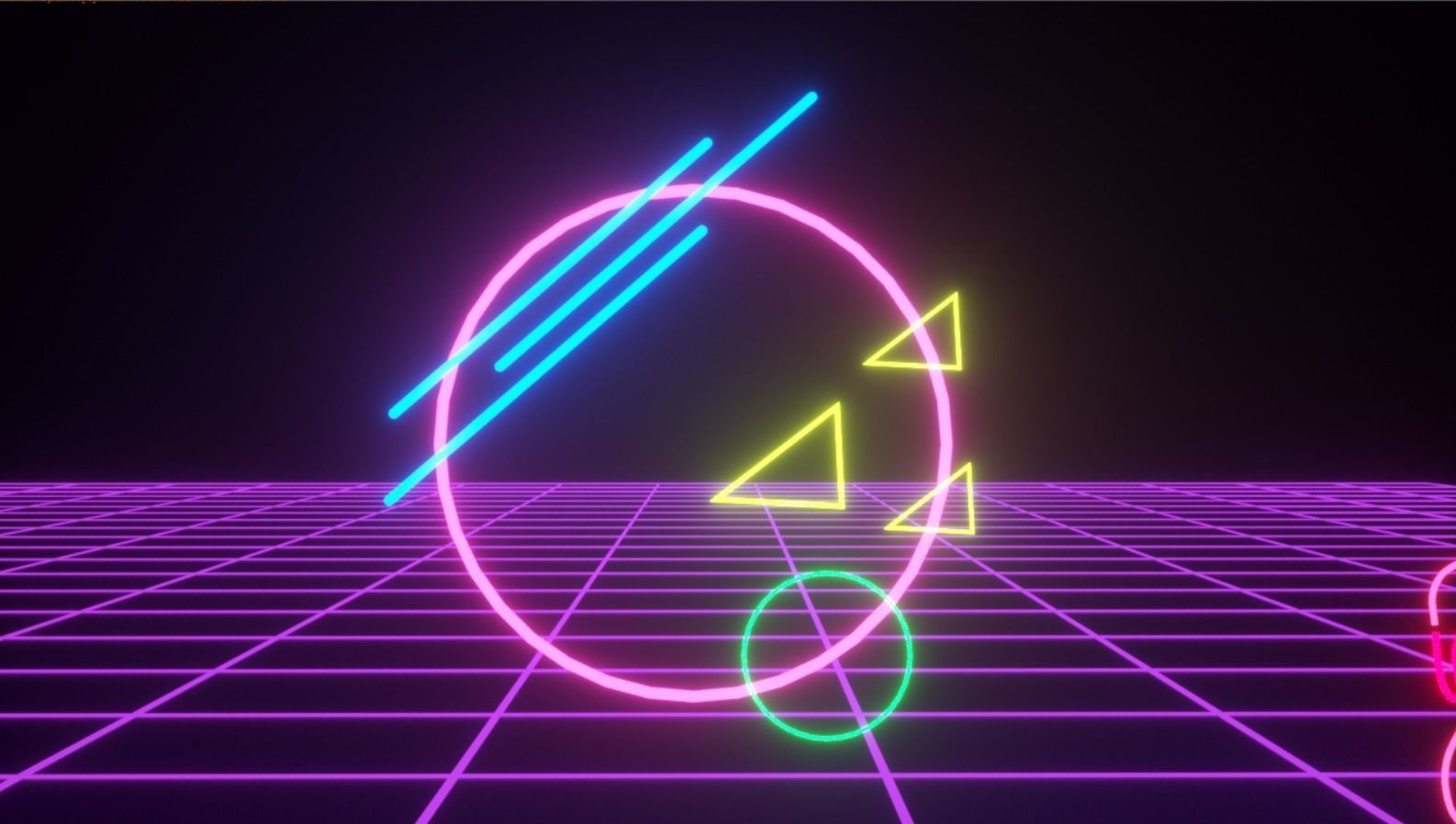 Retro Wave Scene - Vaporwave Low-poly 3D model_3