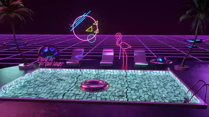 Retro Wave Scene - Vaporwave