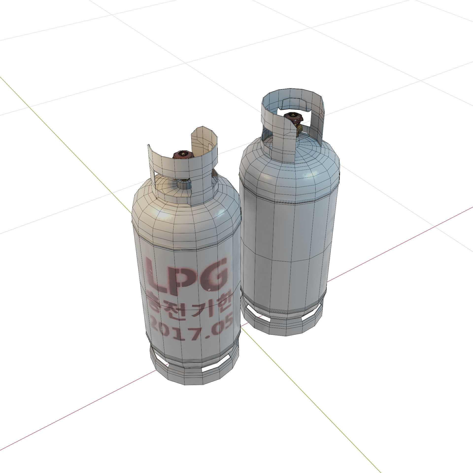 LPG Gas Tank Low-poly 3D model_5