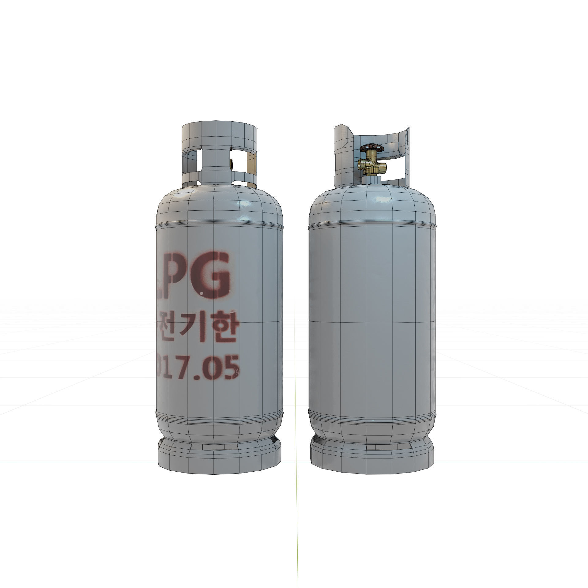 LPG Gas Tank Low-poly 3D model_4