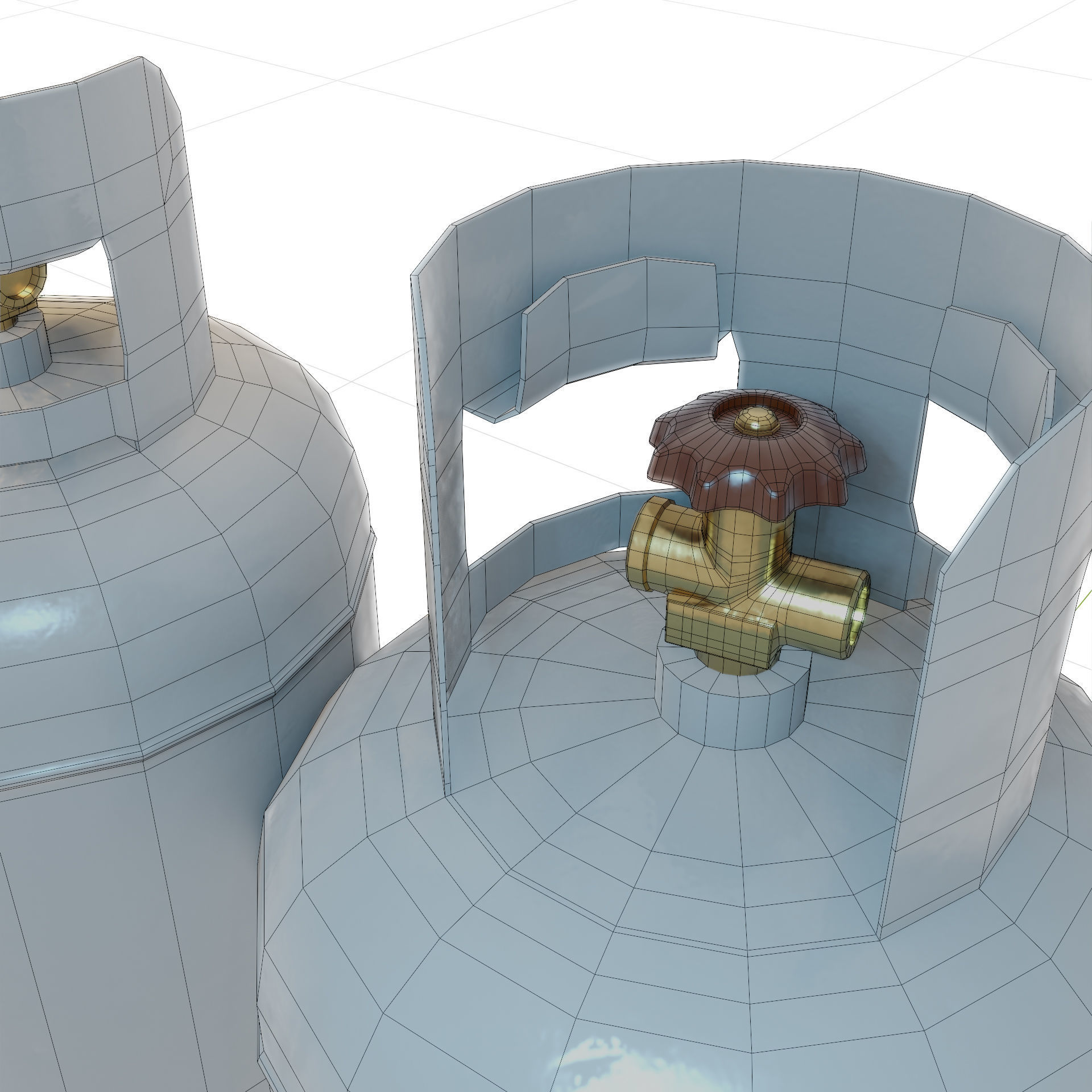 LPG Gas Tank Low-poly 3D model_6