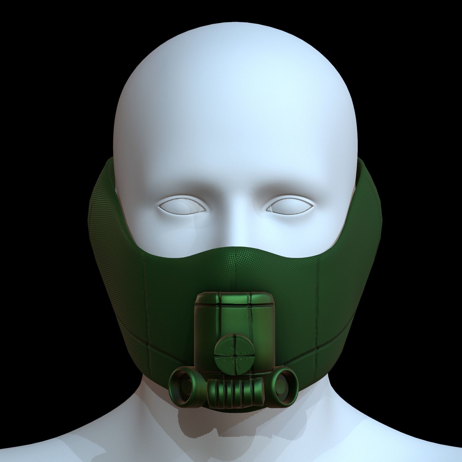 Gas mask helmet 3d model scifi Low-poly Low-poly 3D model_1