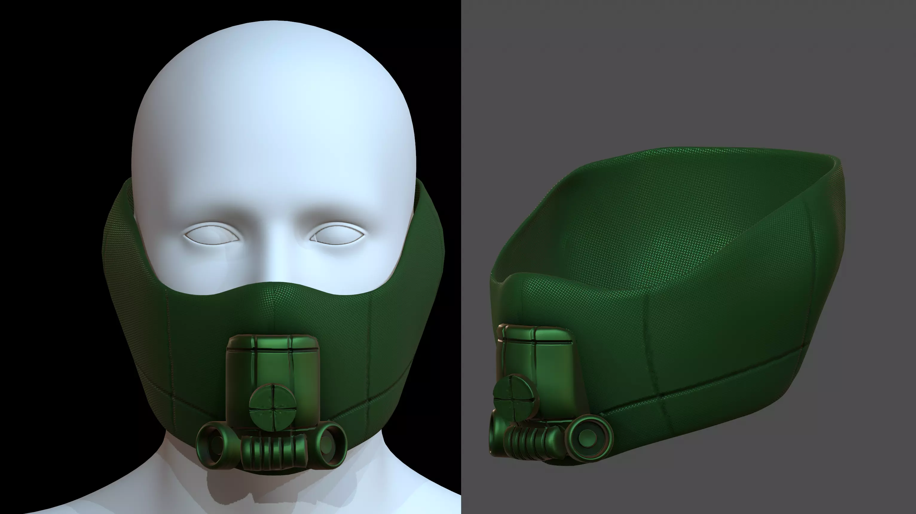 Gas mask helmet 3d model scifi Low-poly Low-poly 3D model_0