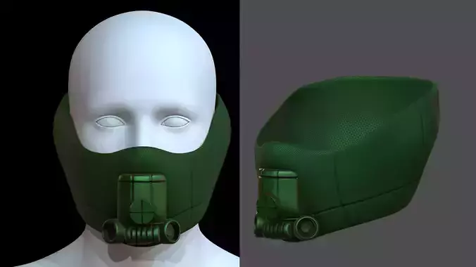 Gas mask helmet 3d model scifi Low-poly 