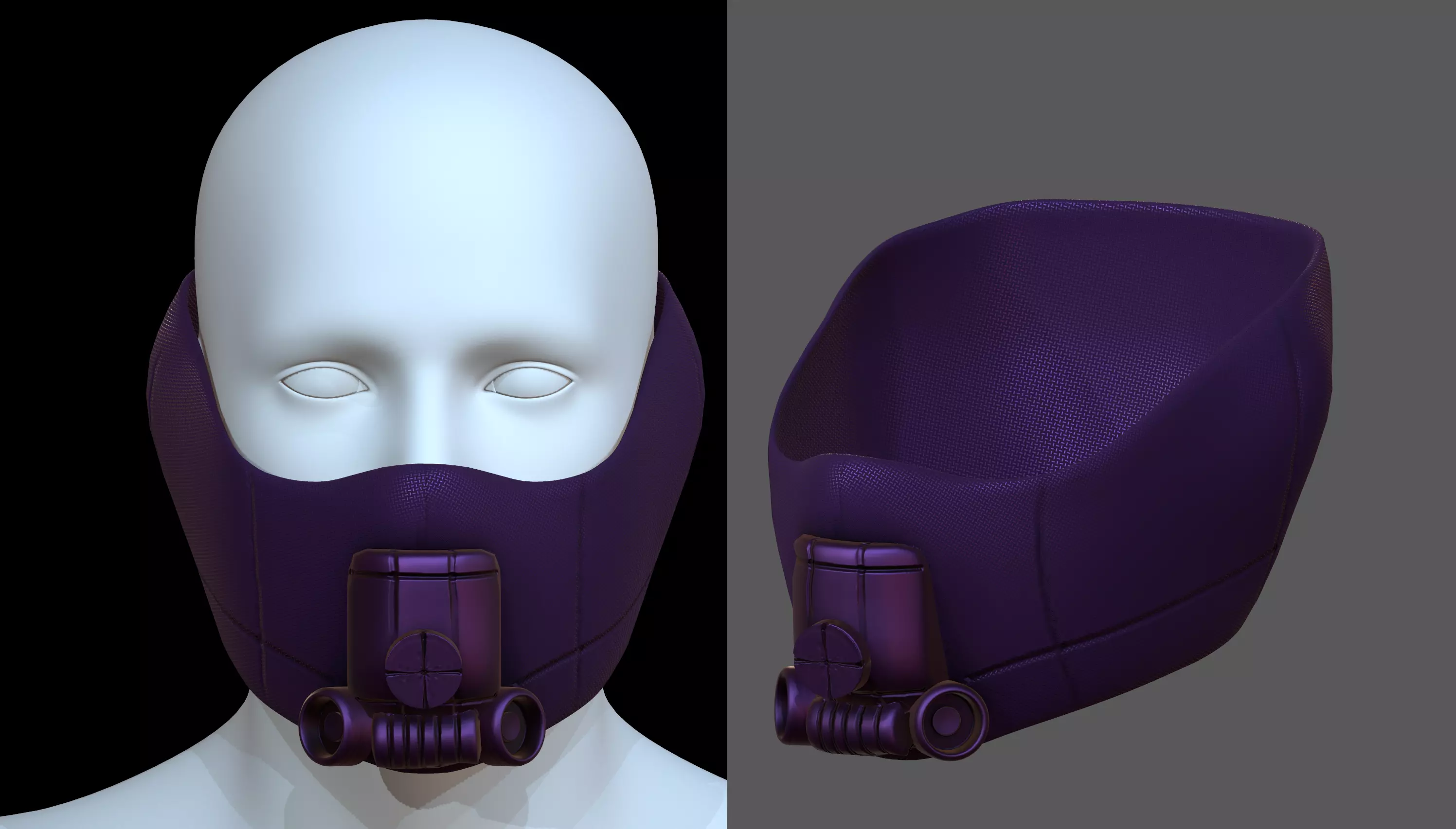 Gas mask helmet 3d model scifi Low-poly  Low-poly 3D model_0