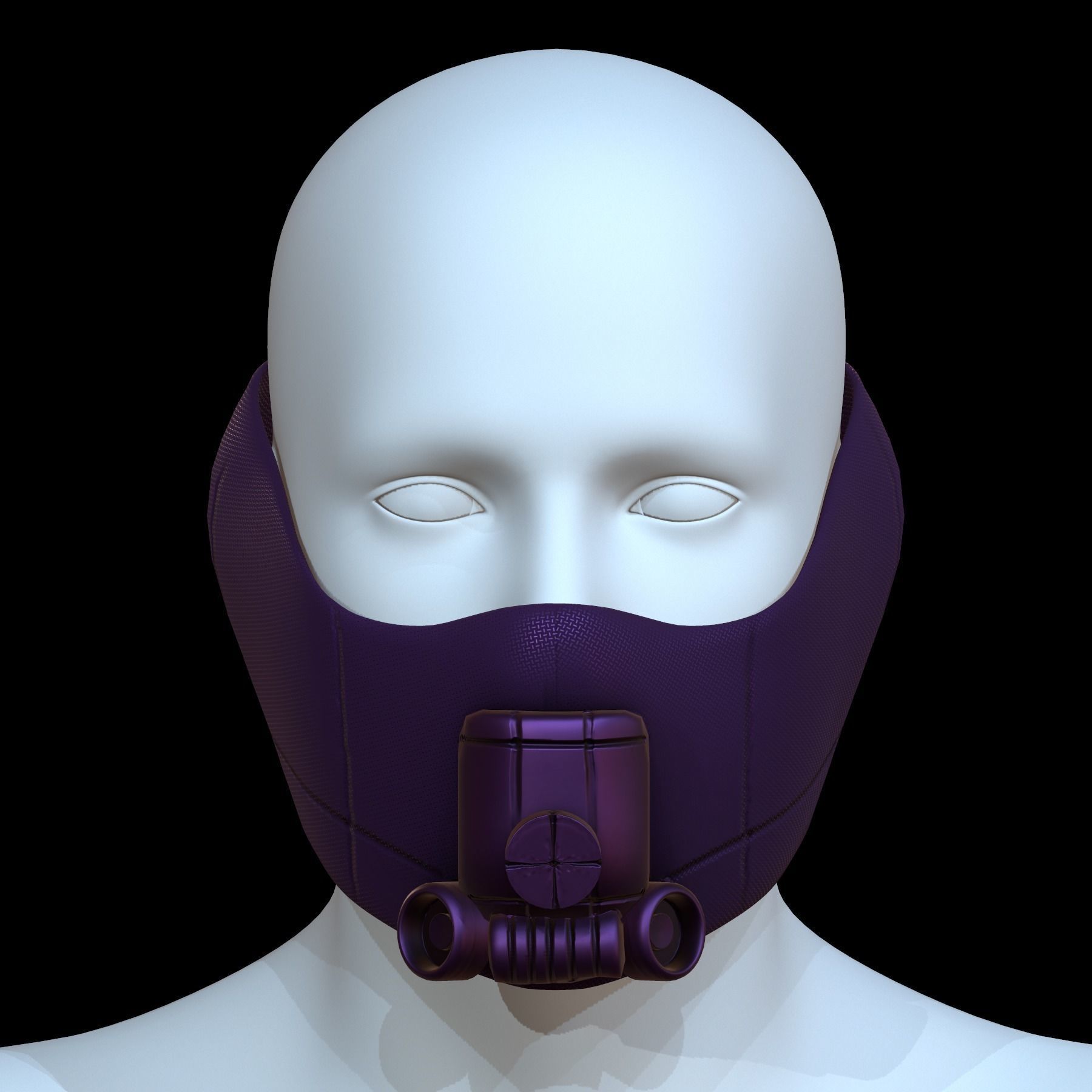 Gas mask helmet 3d model scifi Low-poly  Low-poly 3D model_1