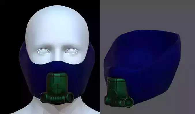 Gas mask helmet 3d model scifi Low-poly 