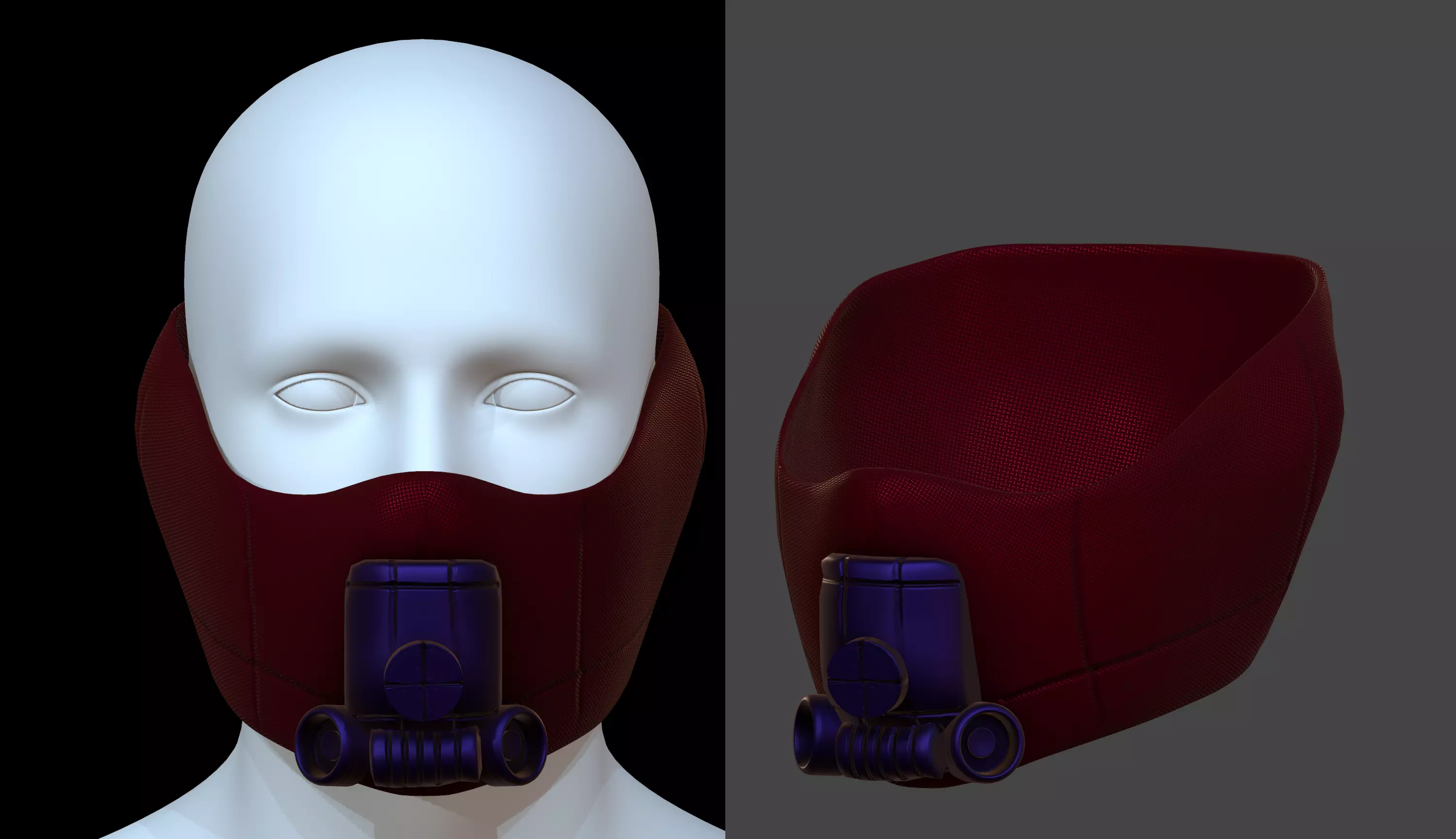 Gas mask helmet 3d model scifi Low-poly Low-poly 3D model