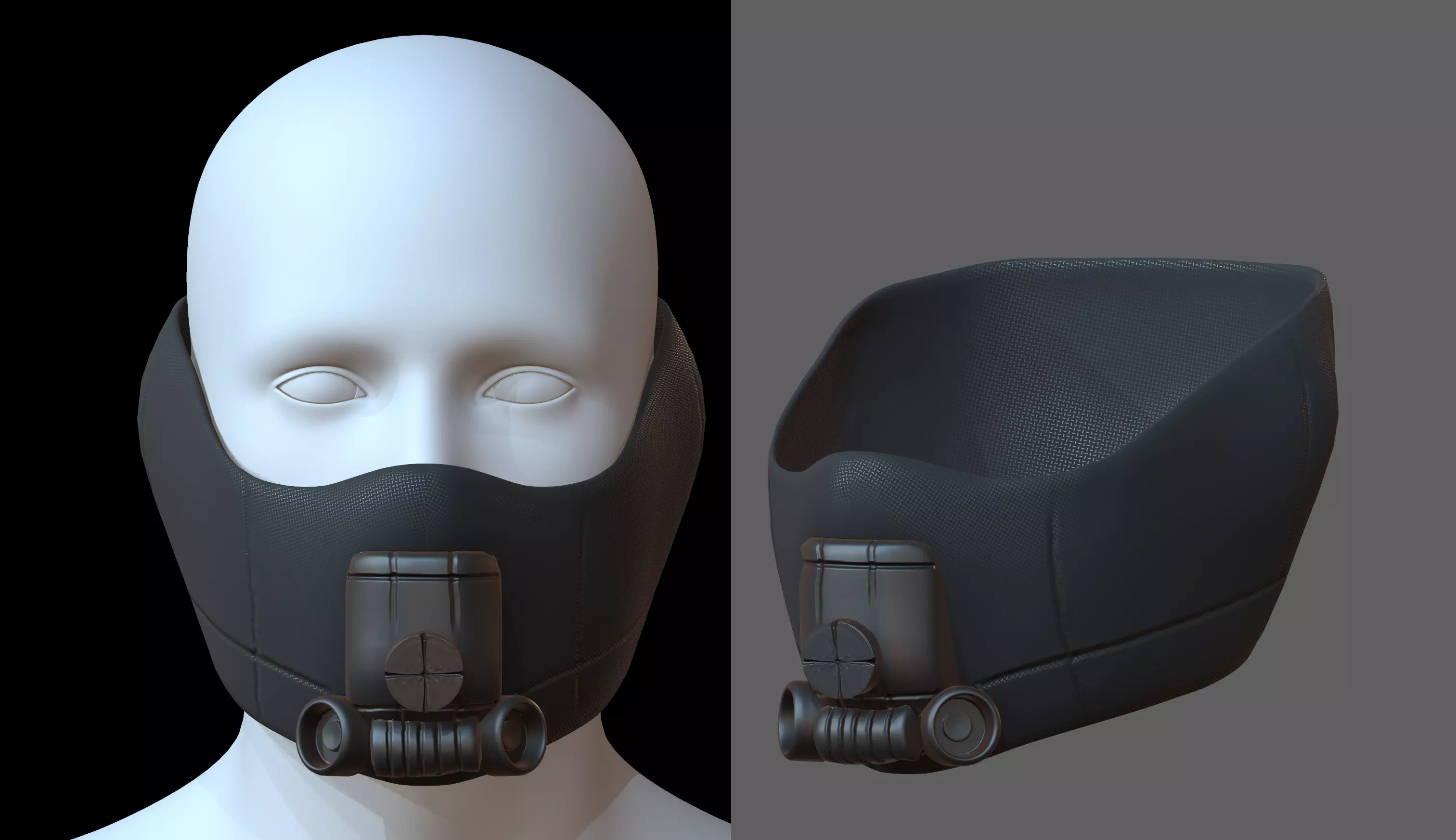 Gas mask helmet 3d model scifi Low-poly Low-poly 3D model_0