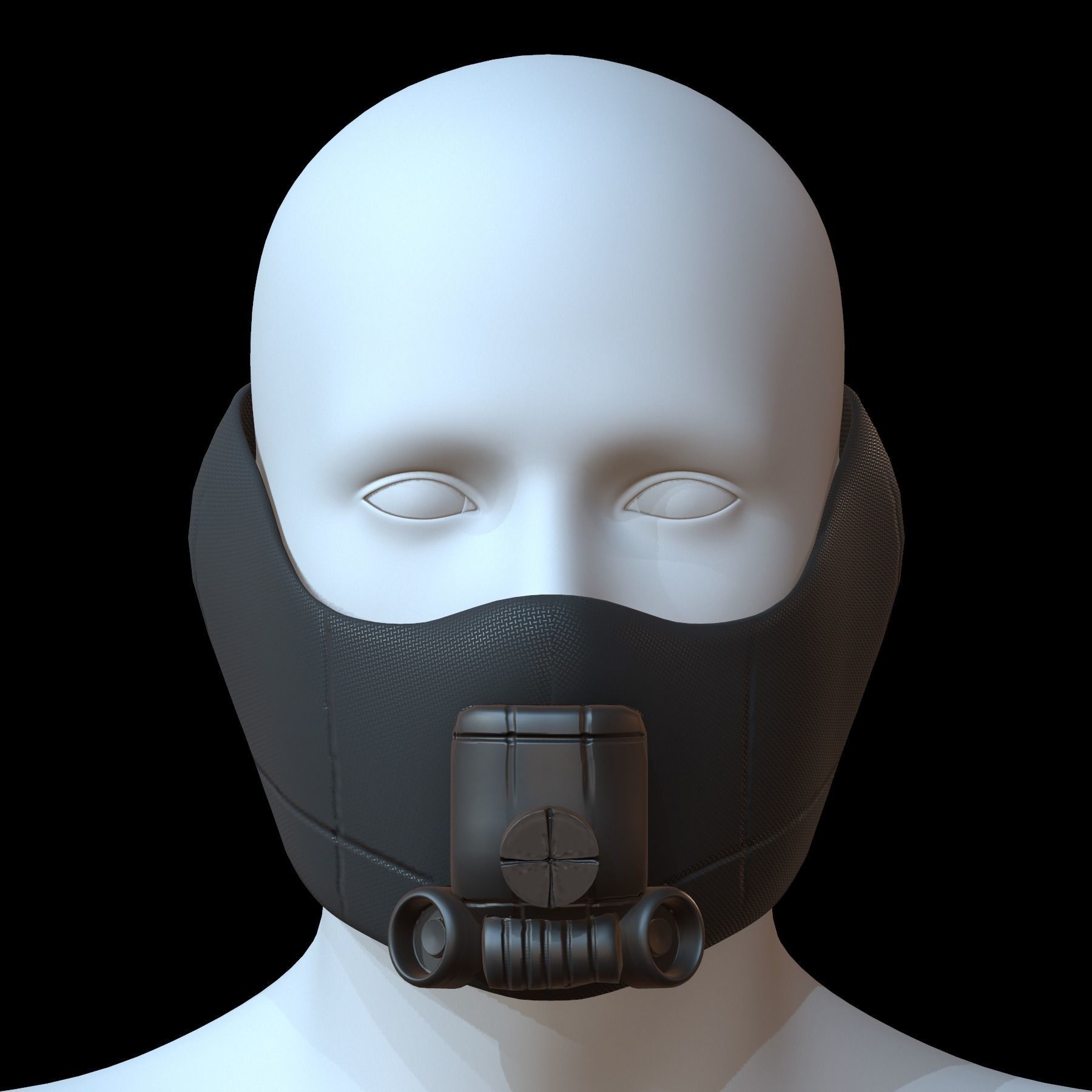 Gas mask helmet 3d model scifi Low-poly Low-poly 3D model_1