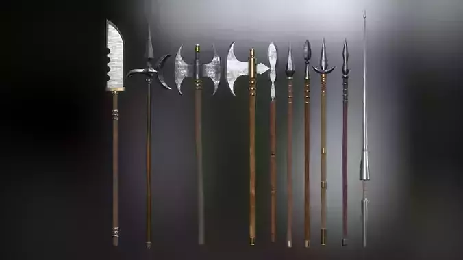 Medieval Weapons Spear Collection - 01 Low-poly 3D model