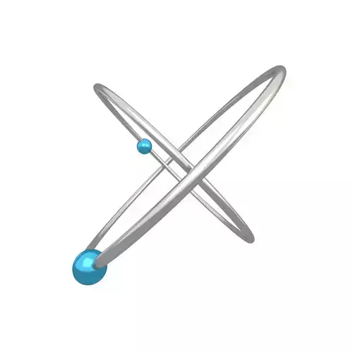 Cartoon Atom v1 001 Low-poly 3D model