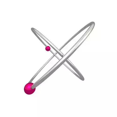 Cartoon Atom v1 005 Low-poly 3D model
