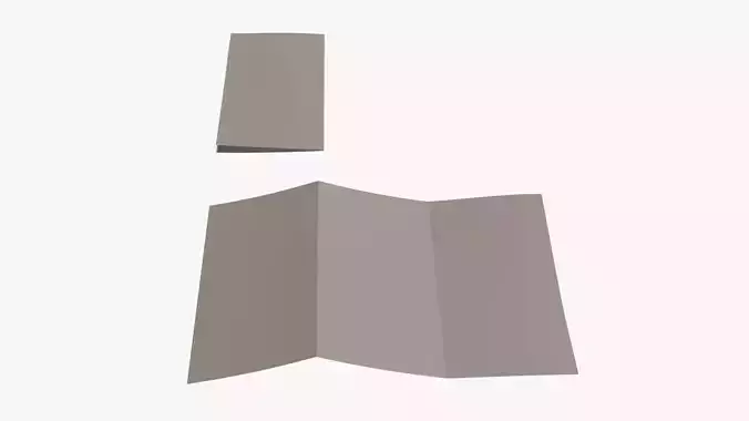 Brochure folded unfolded 3D model