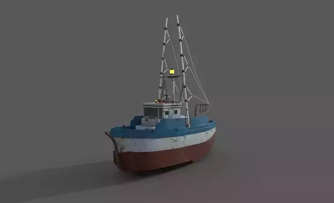 3d ship old fishing boat