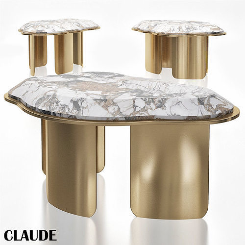 Claude coffee table 3d model Low-poly 3D model