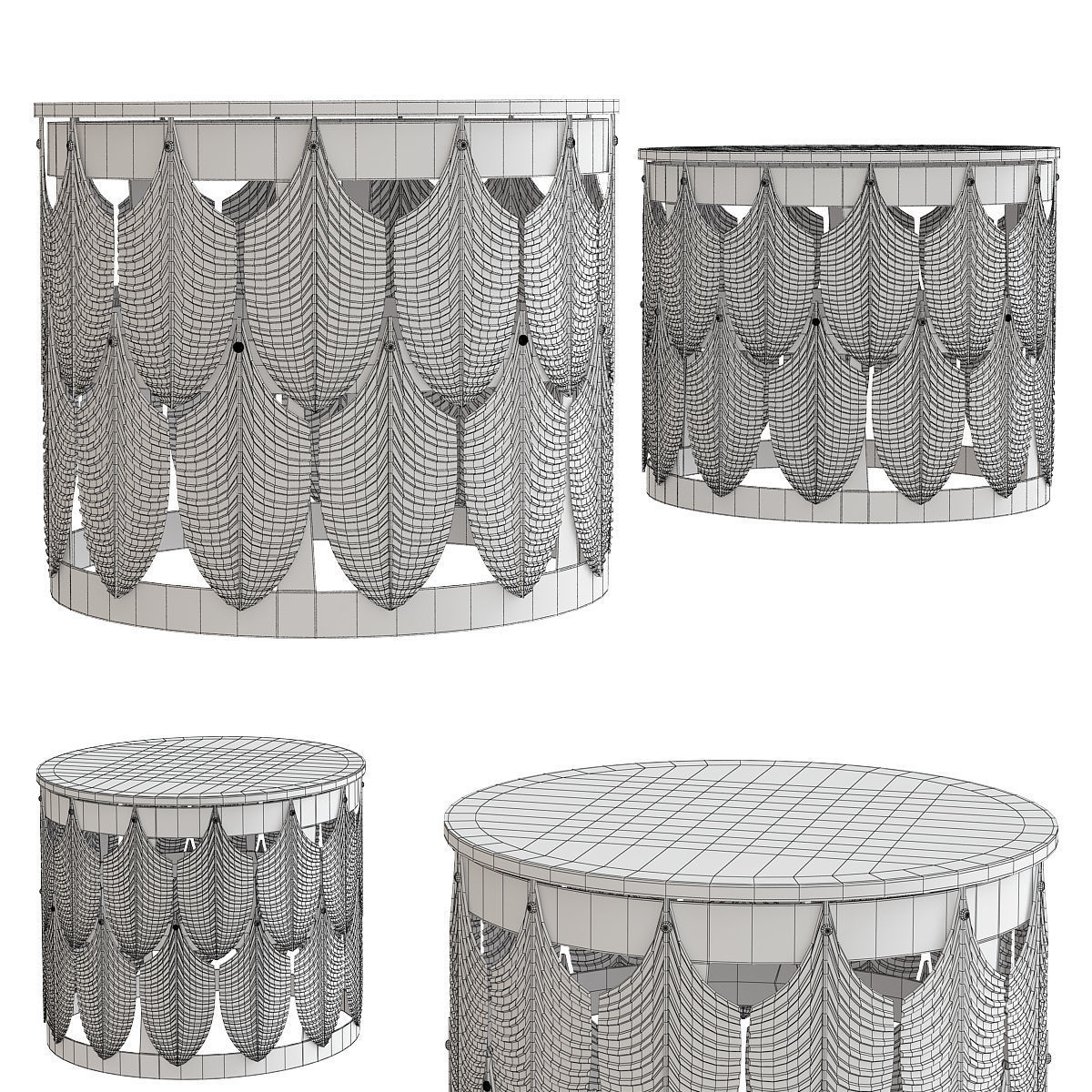 Villari PEACOCK COFFEE TABLE 3d model Low-poly 3D model_1