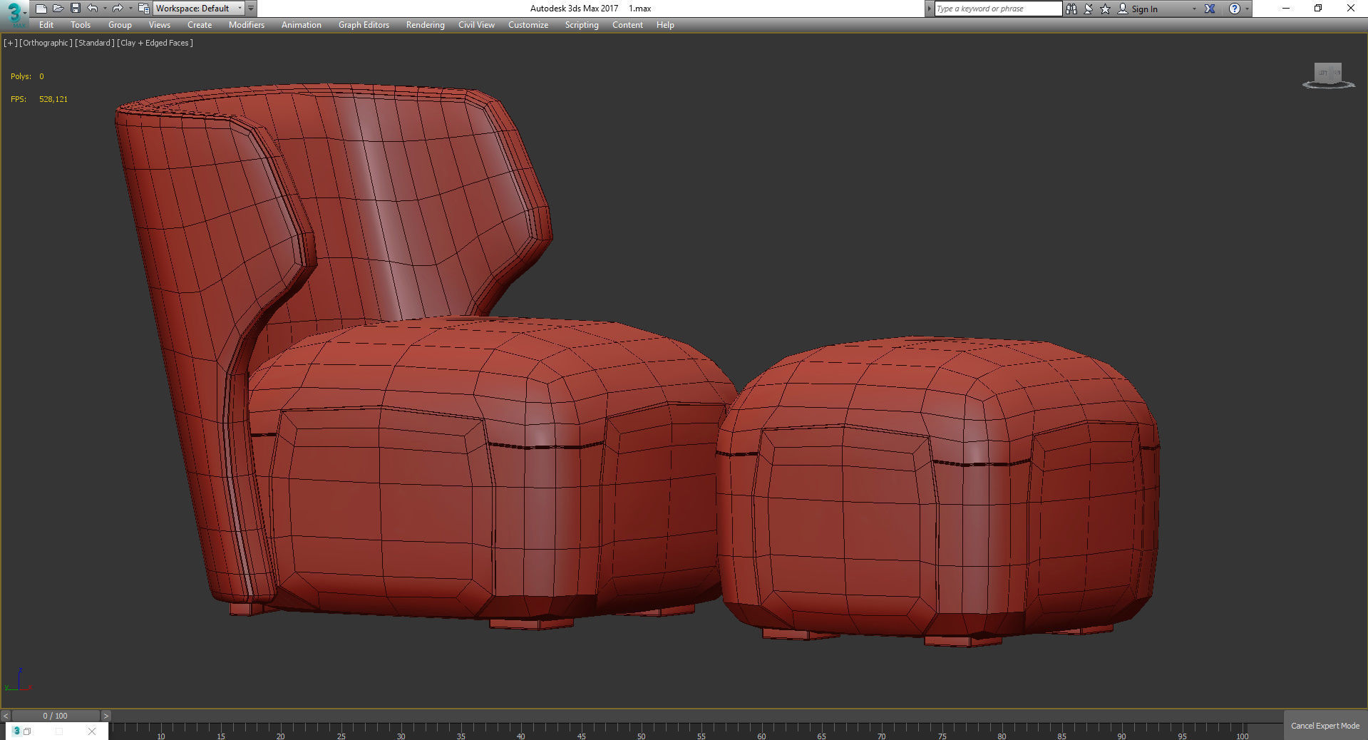MP Armchair DC 80 cecotti 3d model Low-poly 3D model_3
