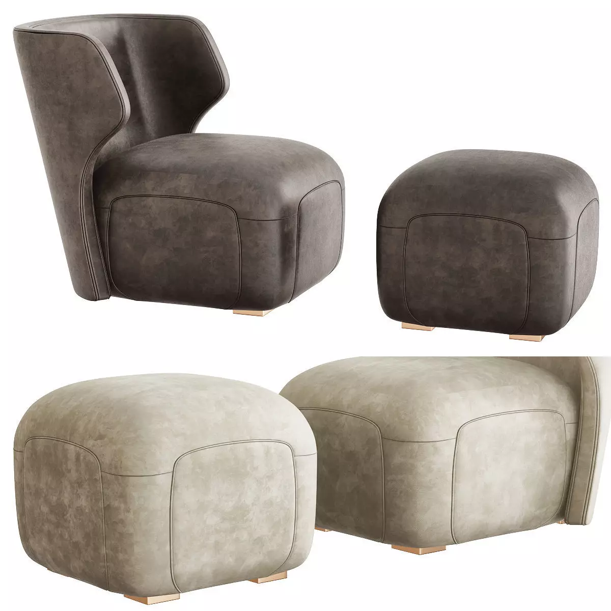 MP Armchair DC 80 cecotti 3d model Low-poly 3D model_0