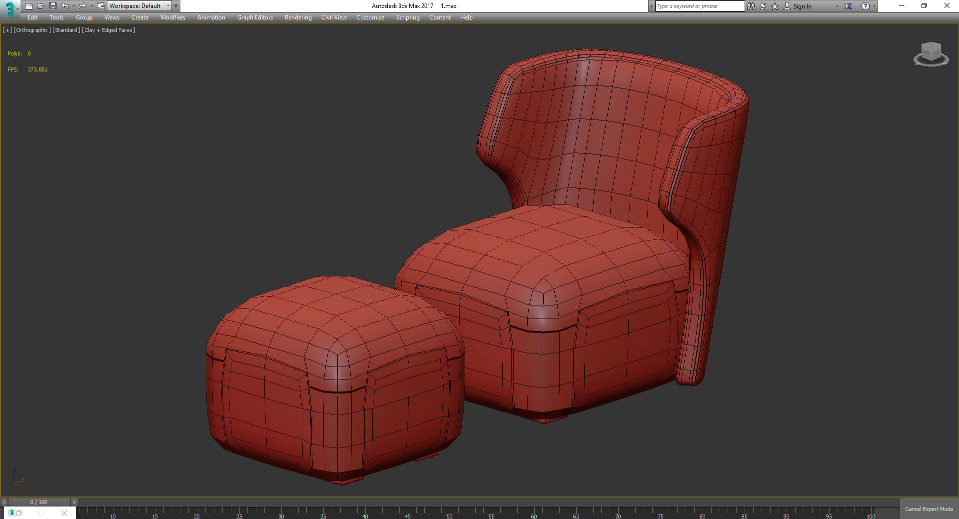 MP Armchair DC 80 cecotti 3d model Low-poly 3D model_2