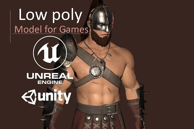 Ready-to-play Legionary Model Low-poly 3D model