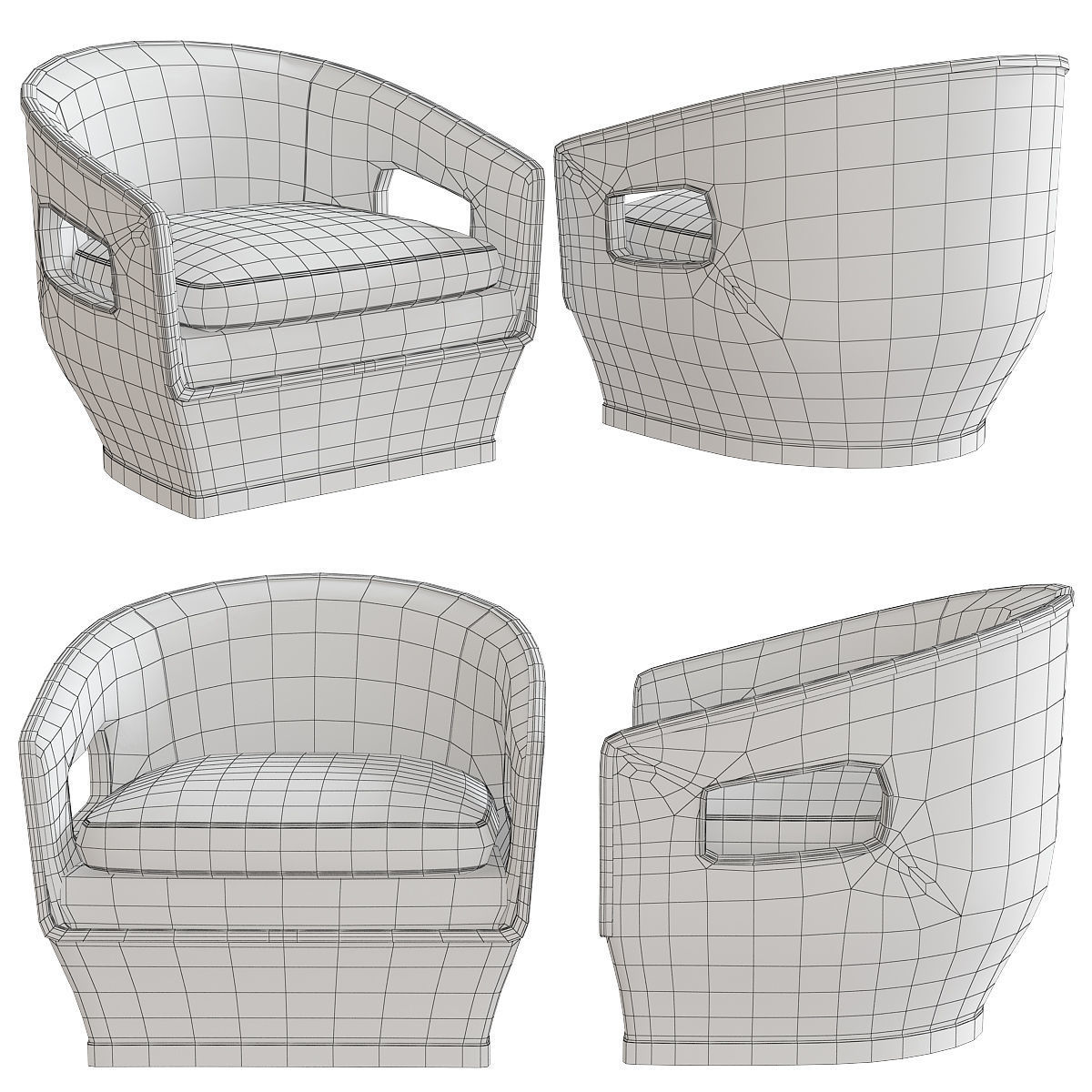 Bailey Swivel Lounge II Upholstered Chair 3d model Low-poly 3D model_1