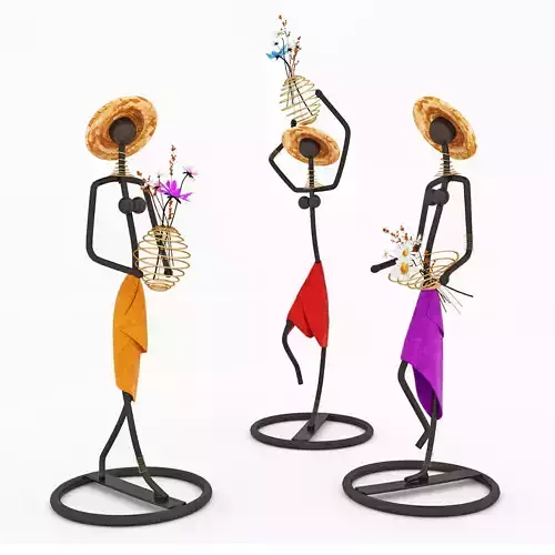 Statuettes of ladies with bouquets of flowers