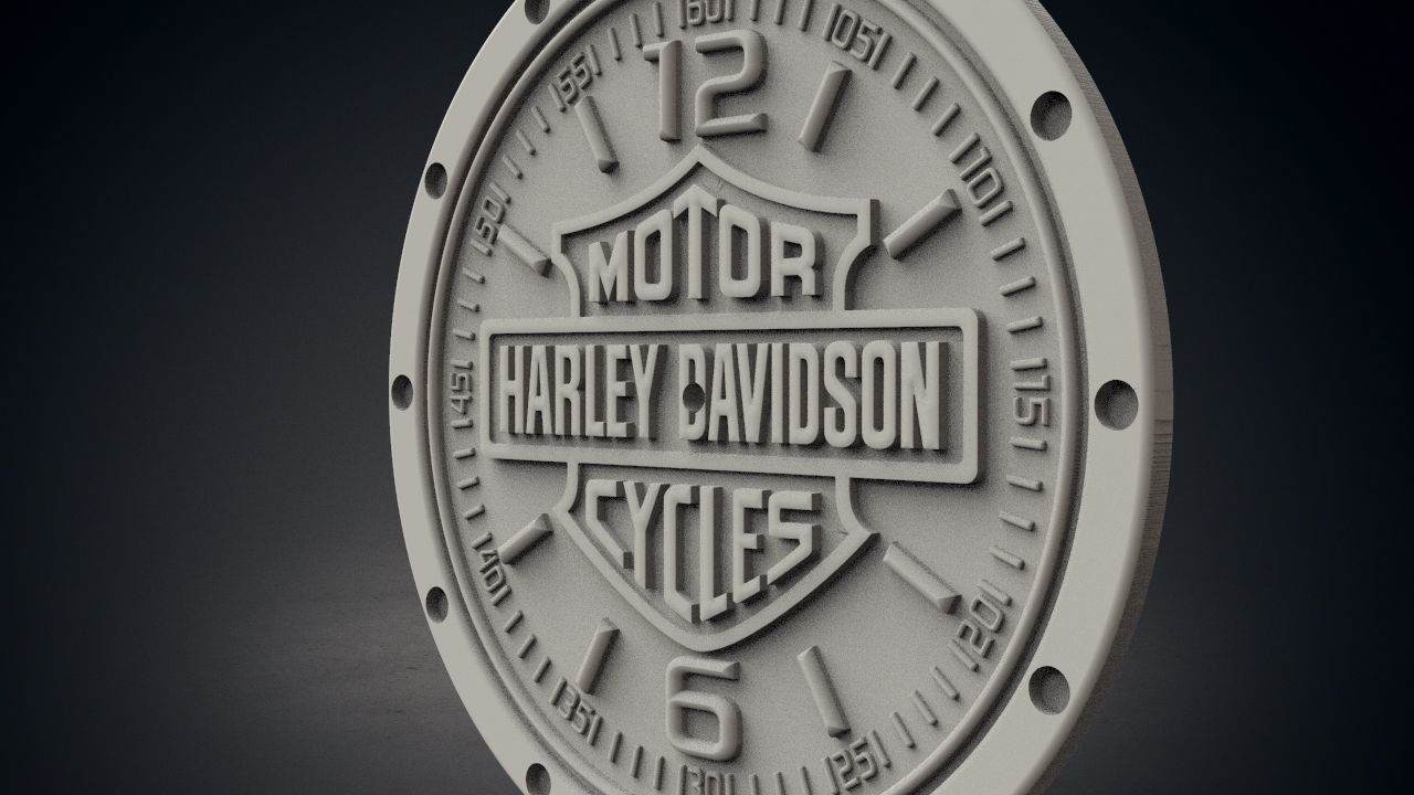 Harley Davidson wall clock 3D print model_4