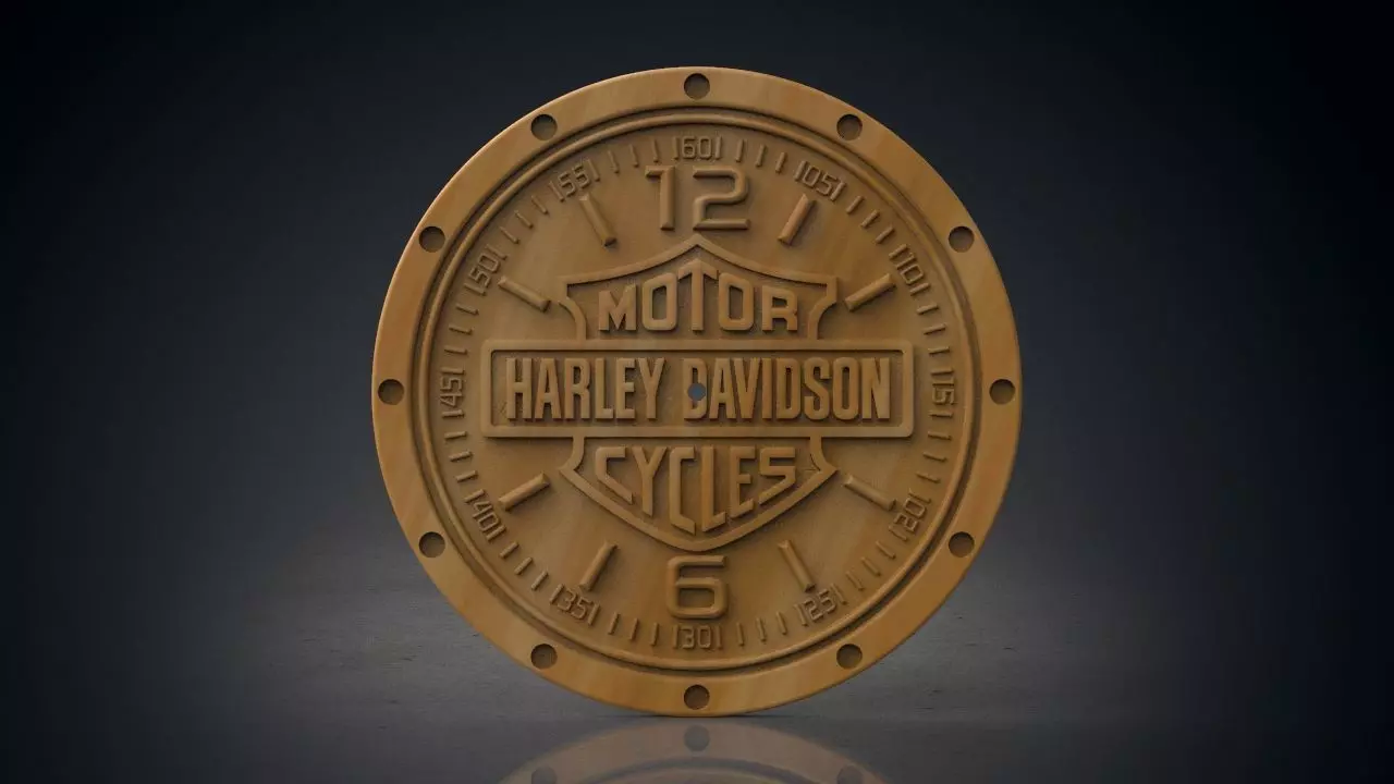 Harley Davidson wall clock 3D print model_0